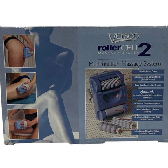 NWOT Verseo Roller Cell Massage System 2 Blue Cellulite Massage -As Seen On TV - Picture 2 of 3